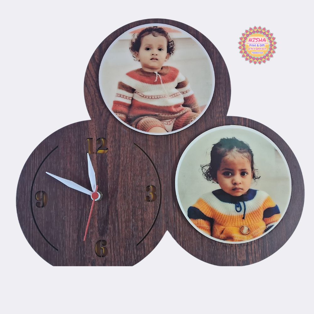 Personalized Wooden Photo Wall Clock