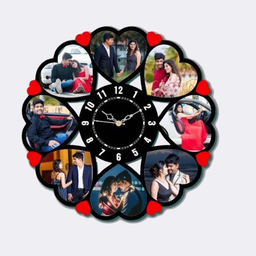Heart shaped Wall Clock with Photo